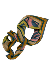 Load image into Gallery viewer, Retro Dot - Pink 70s Funky Dots Mulberry Silk Scarf Square - MOJO Shop -