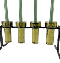 Load image into Gallery viewer, Vintage 1970s Swedish Iron 4-Cylinder Candleholder by Kjell Engman for Kosta Boda – Midcentury Scandinavian Modern