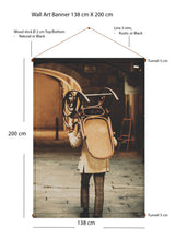 Load image into Gallery viewer, Wall Art Banner - Thonet Bentwood Rocking Chair and Man - Banner size 138/200 cm, Textile Print