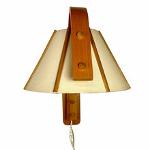 Load image into Gallery viewer, Vintage Scandinavian 'Aneta' Wood & Fabric Wall Lamp by Jan Wickelgren, Sweden 1970 – Mid-Century Reading Light