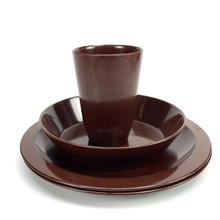 Load image into Gallery viewer, Brown melamine dinnerware set on a white background