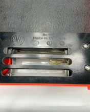 Load image into Gallery viewer, Vintage 1970s EVA Denmark Space Age Vanity Mirror – Orange Retro Makeup Mirror with Light & Socket