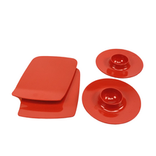 Load image into Gallery viewer, ROSTI Mepal – Vintage Danish Design Set | 2 Sandwich Boards & 2 Egg Cups | Red