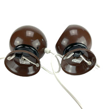 Load image into Gallery viewer, Hamalux Denmark Pair of Iconic Brown Eye Ball Table Lamps, Sold as a set.