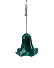 Charger l'image dans la galerie, Flower-shaped lamp pendant from the 70s, green plastic, rim with a wave look.