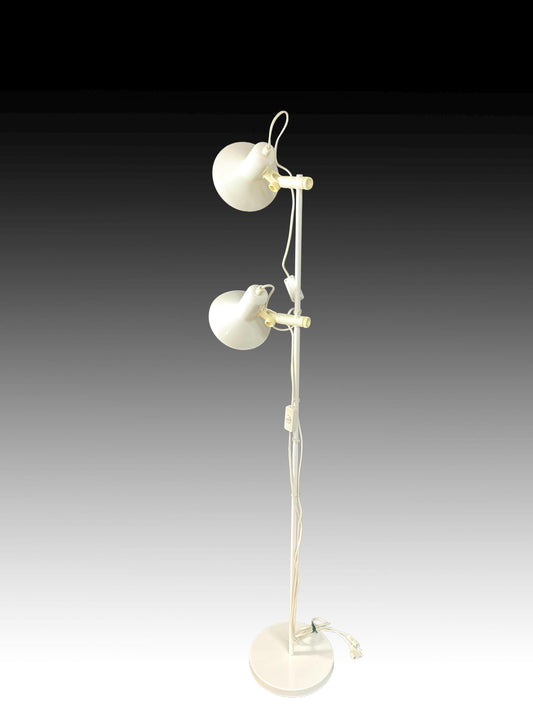 2 spots Horn 847 white Danish Floor Lamp by E.S. Horn of Denmark, 1970s