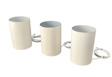 Cargar imagen en el visor de la galería, 3-piece set of Louis Poulsen Cylinder pendant model 16542 in matte white.