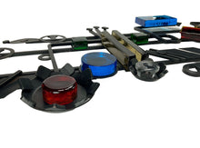 Load image into Gallery viewer, Svend Aage Holm Sørensen Brutalist Cast Iron Wall Sculpture with Coloured Glass, Dantoft Denmark 1960s