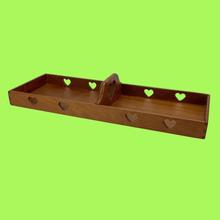 Load image into Gallery viewer, Mid-century Danish Teak Tray with Heart Design and Handle
