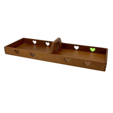 Load image into Gallery viewer, Mid-century Danish Teak Tray with Heart Design and Handle