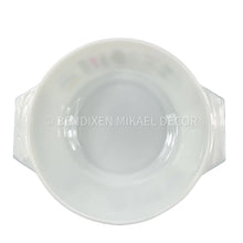 Load image into Gallery viewer, Vintage JAJ PYREX Harvest Vegetable Casserole Dish with Lid – 1958-1959 Gaiety Range, Black-on-Lemon, Model 513