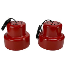 Charger l'image dans la galerie, Vintage Red Enamel Poker Mini Pendant Lamps: Jo Hammerborg Danish Design (Set of 2)