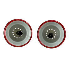 Charger l'image dans la galerie, Vintage Red Enamel Poker Mini Pendant Lamps: Jo Hammerborg Danish Design (Set of 2)