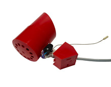 Load image into Gallery viewer, Red wall mount lamp with wires on a white background
