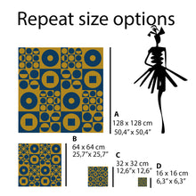 Load image into Gallery viewer, "ROUND SQUARE" Vintage Danish 60s-70s Inspired Fabric – Sustainable Cotton Twill & Half Panama – Custom Sizes & Dollhouse Scales