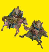 Load image into Gallery viewer, Antique Taiwanese Cochin Ware Roof Tile Warriors on Horses – 19th Century Vietnamese Pottery