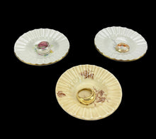 Load image into Gallery viewer, Three decorative ceramic dishes with rings on a black background