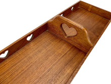 Load image into Gallery viewer, Wooden tray with heart-shaped cutouts on a white background