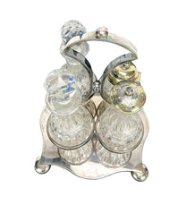 Load image into Gallery viewer, Salt and pepper shakers and oil and vinegar bottles with crystal-like stones on a white background