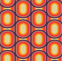 Load image into Gallery viewer, Fabric by the metre | Vintage Iconic 60s - 70s Danish Design - Dark Wine / Off White