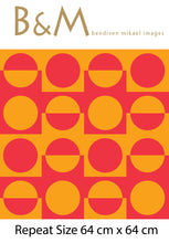 Load image into Gallery viewer, Vintage 60s 70s Danish Fabric by the Metre in Orange Red
