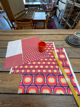Load image into Gallery viewer, Fabric by the metre | Vintage Iconic 60s - 70s Danish Design - Dark Wine / Off White