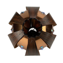 Load image into Gallery viewer, Werner Schou large pendant, copper with chrystals, wood. Midt-century 1970'