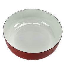 Load image into Gallery viewer, Kaj Franck Arabia Finland Enamel Bowl: Red & White Mid-Century Design