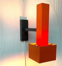 Load image into Gallery viewer, Vintage Orange Square Wall Sconce with Black Adjustable Arm