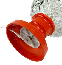 Load image into Gallery viewer, Close-up of a red lamp with a crystal imitation top on a white background.