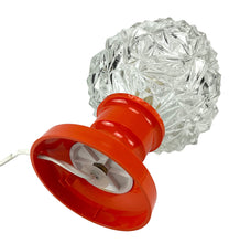 Load image into Gallery viewer, Clear glass light bulb with red base on a white background