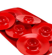 Load image into Gallery viewer, Red rosti egg cups tray on a white background