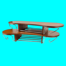 Load image into Gallery viewer, 2 pcs Mid-century Danish Teak table for barbershop or coats.