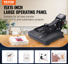 Load image into Gallery viewer, Vevor-heat-press-machine-15-x-15-in-sublimation-printer-transfer