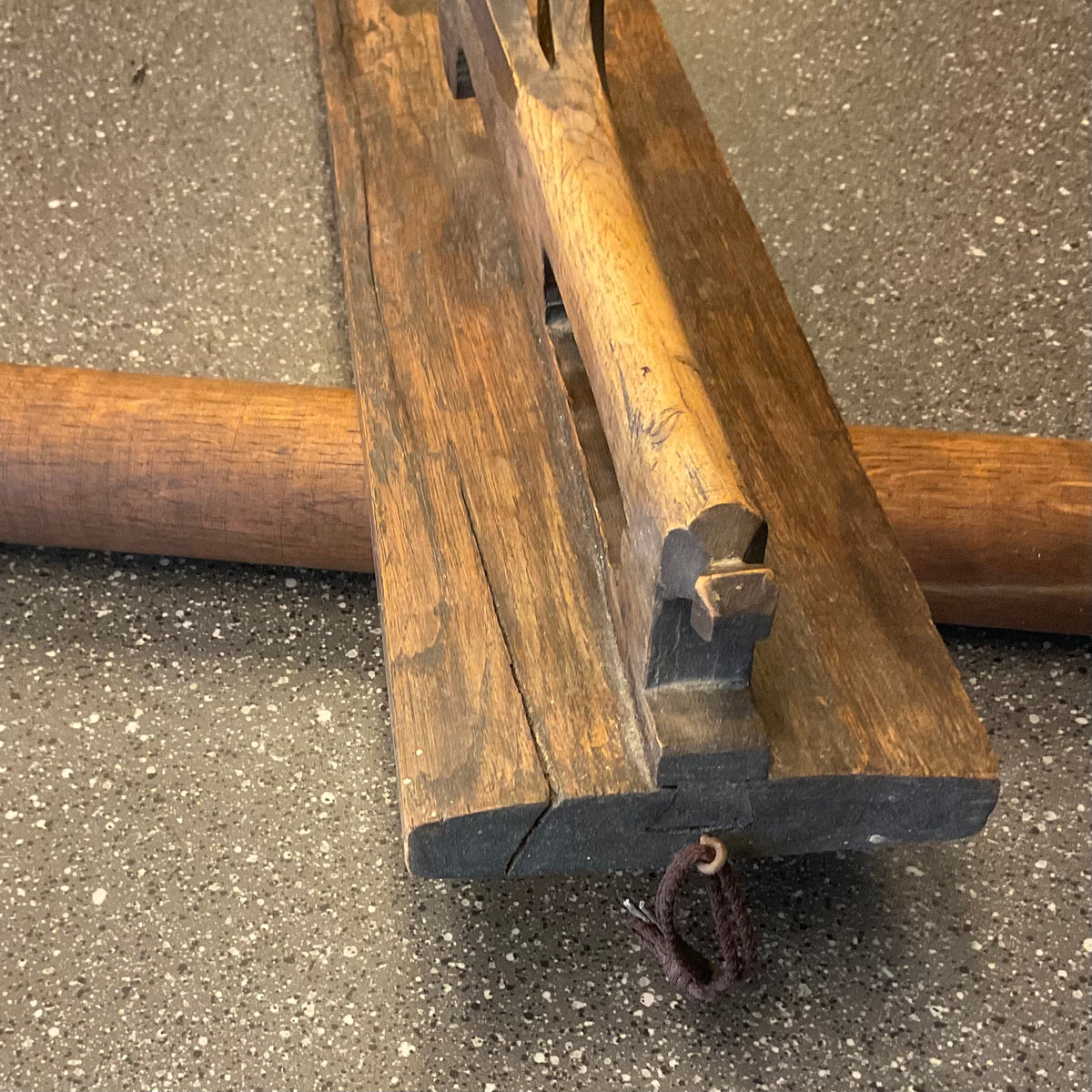 Antique Carved Mangle Board & Roller — Dated 1893, Complete Set