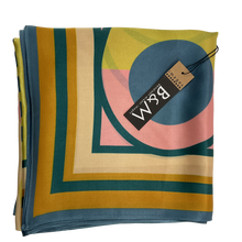 Load image into Gallery viewer, Retro Dot - Pink 70s Funky Dots Mulberry Silk Scarf Square - MOJO Shop -
