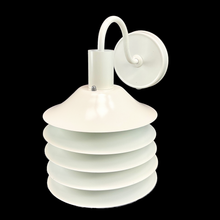 Load image into Gallery viewer, White pendant light with a unique design on a black background. This rare vintage Danish lamp is a statement piece for collectors and interior enthusiasts, blending minimalist aesthetics with functional elegance.
