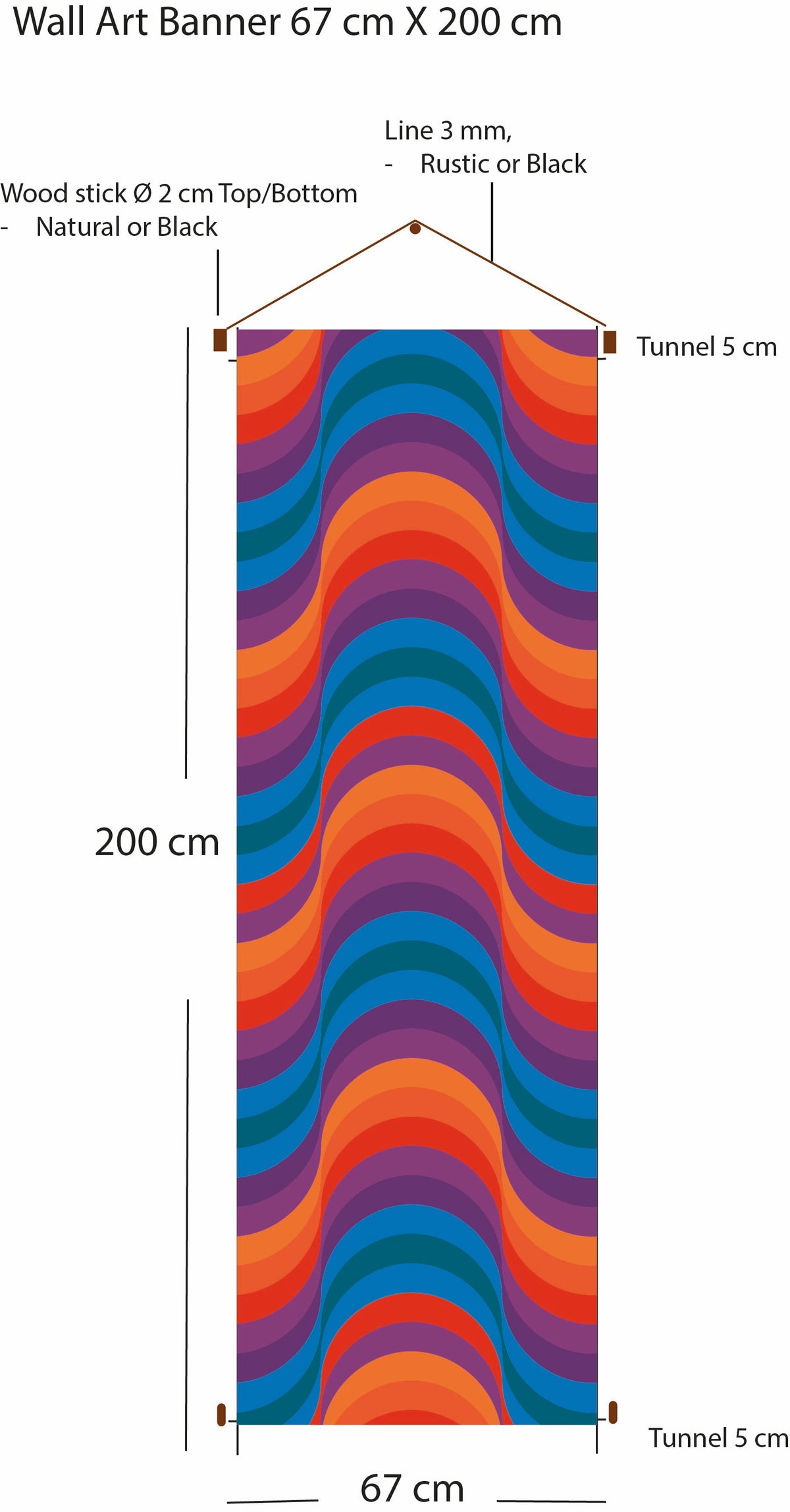 WAVE — Geometric Danish Design Wall Hanging, 60s–70s Inspired, Printed in Denmark
