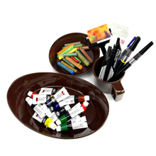 Lade das Bild in den Galerie-Viewer, Art supplies including paint tubes, brushes, and a palette on a white background
