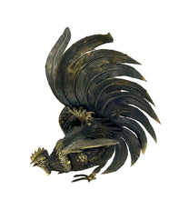 Load image into Gallery viewer, Bronze sculpture of a rooster on a white background
