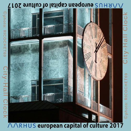 CITY-HALL Clock Designer Scarf – 100% Satin Silk Luxury Accessory