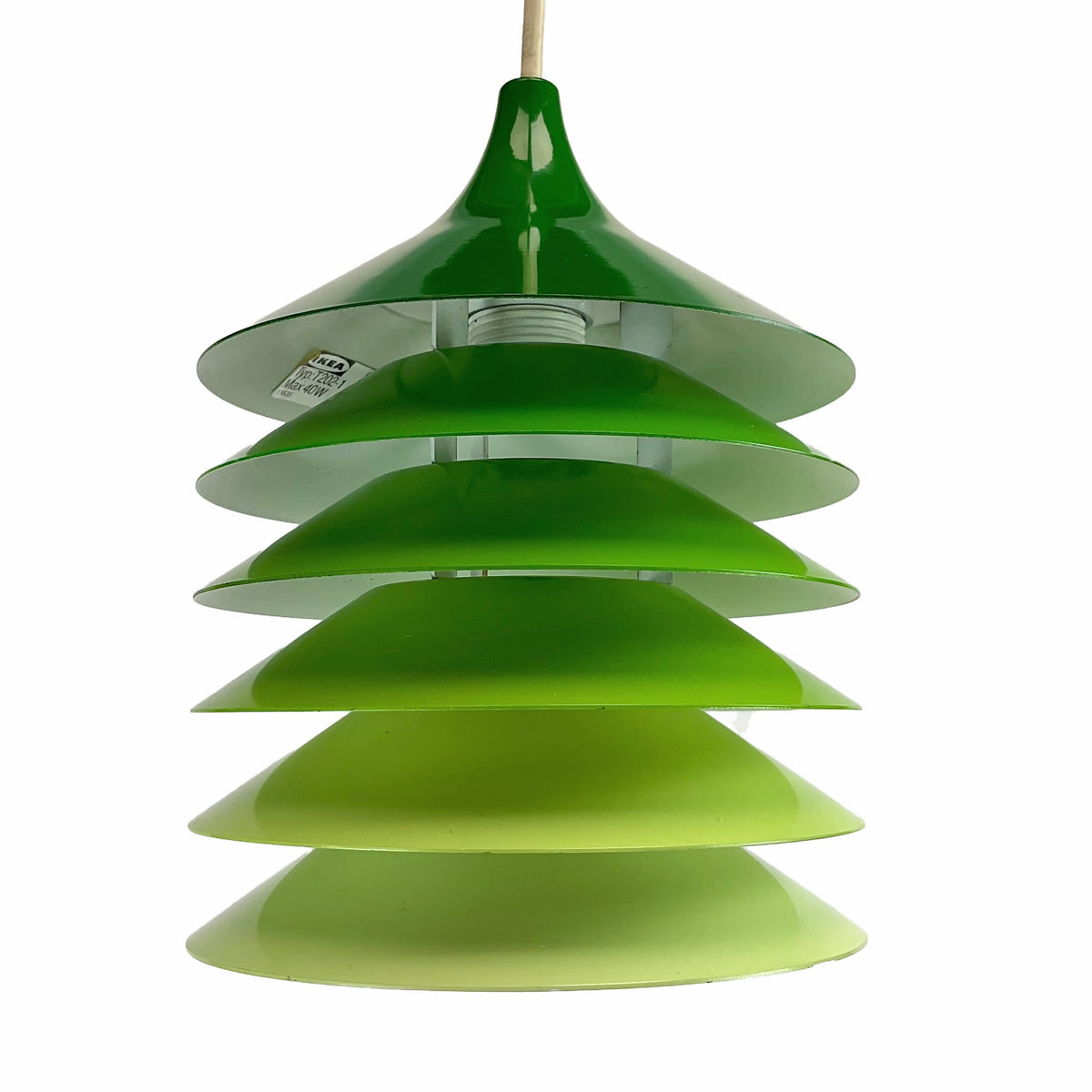 Vintage IKEA DUETT Pendant Lamp by Bent Gantzel-Boysen – Green Gradient Shades (1980s)