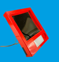 Load image into Gallery viewer, Vintage 1970s EVA Denmark Space Age Vanity Mirror – Orange Retro Makeup Mirror with Light &amp; Socket
