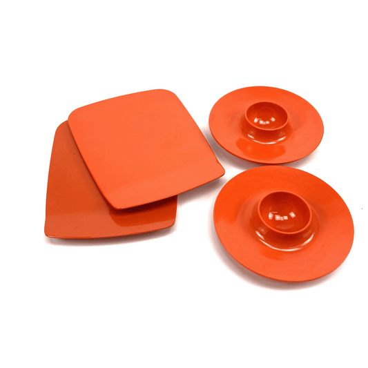 ROSTI Mepal – Vintage Danish Design Set | 2 Sandwich Boards & 2 Egg Cups | Orange