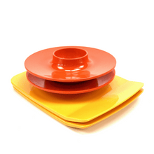 Load image into Gallery viewer, Set of orange and yellow plates on a white background
