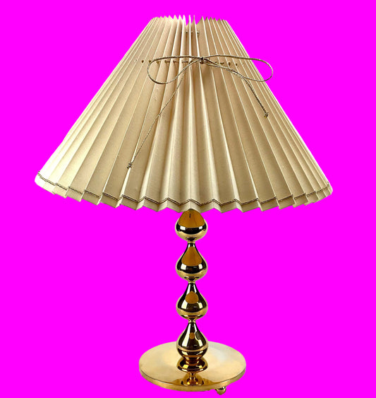 Elegant Danish Table Lamp with Gold Plating by Hugo Asmussen