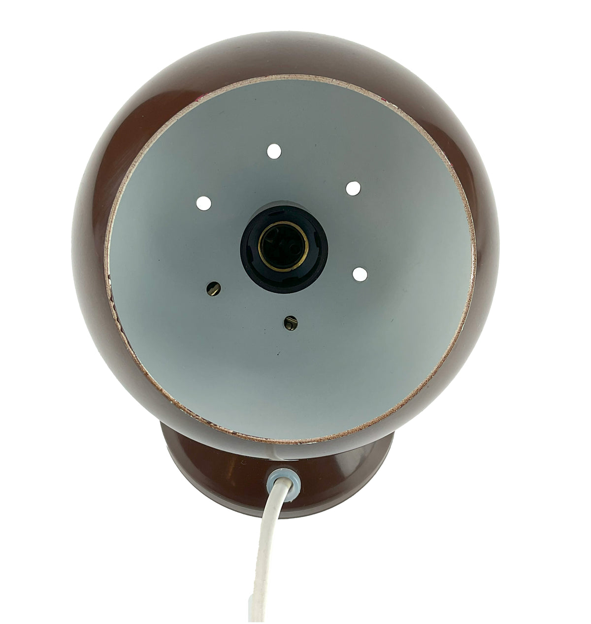 Hamalux Denmark Pair of Iconic Brown Eye Ball Table Lamps, Sold as a set.