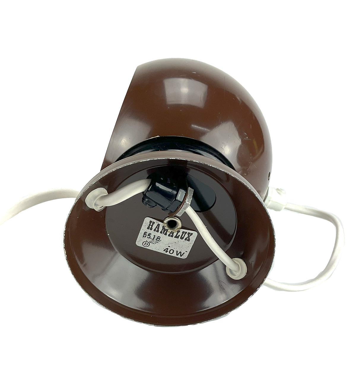 Hamalux Denmark Pair of Iconic Brown Eye Ball Table Lamps, Sold as a set.
