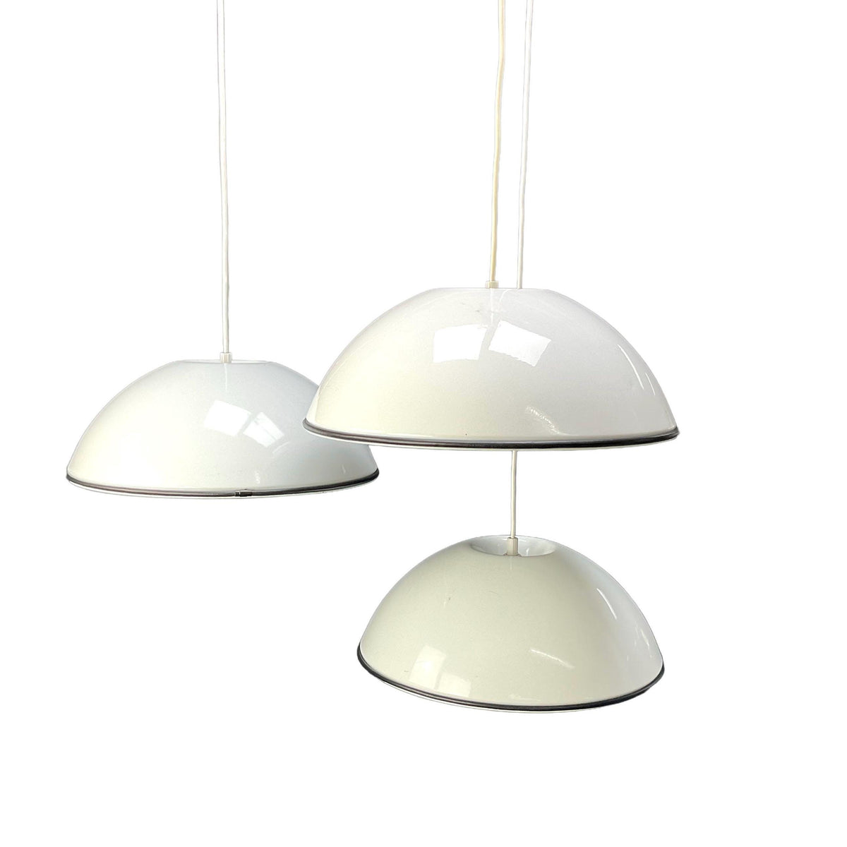 3-piece set of 1962 Flos Italy 'Relemme' pendant ceiling lamps designed by Castiglioni