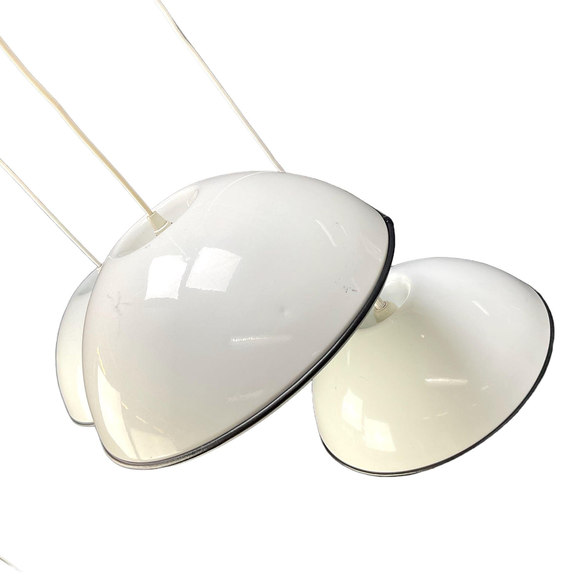 3-piece set of 1962 Flos Italy 'Relemme' pendant ceiling lamps designed by Castiglioni